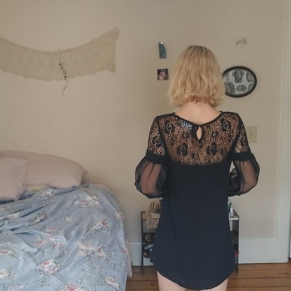 NASTY GAL Black Crochet and Sheer Dress - Picture 3 of 5
